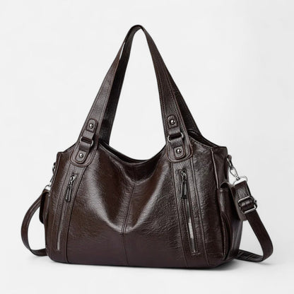 Grand sac à main de cours rétro souple à bandoulière Léonie