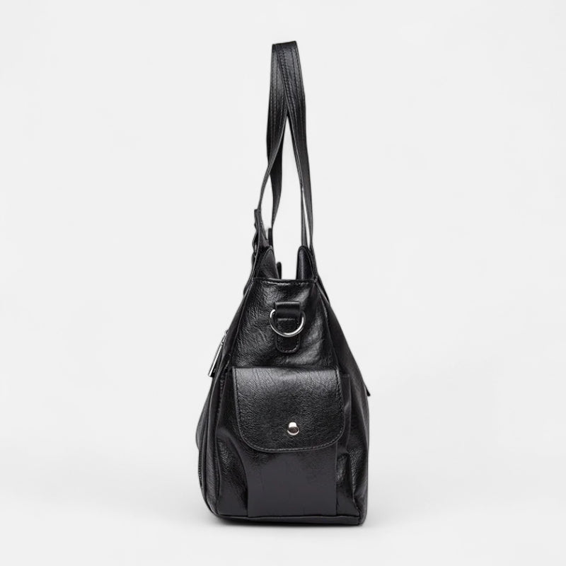 Grand sac à main de cours rétro souple à bandoulière Léonie