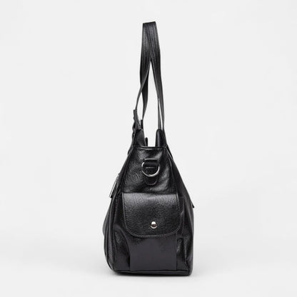 Grand sac à main de cours rétro souple à bandoulière Léonie