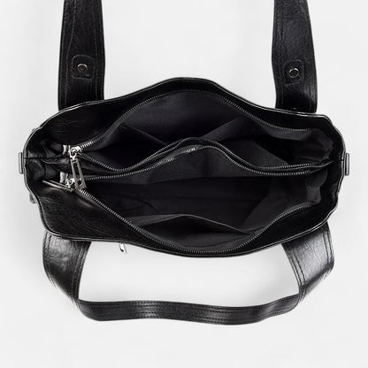 Grand sac à main de cours rétro souple à bandoulière Léonie