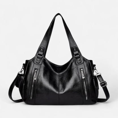 Grand sac à main de cours rétro souple à bandoulière Léonie