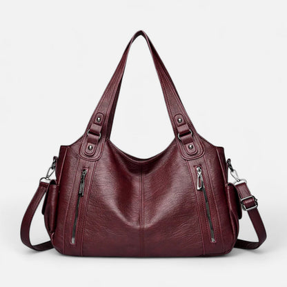 Grand sac à main de cours rétro souple à bandoulière Léonie