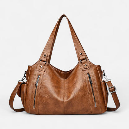 Grand sac à main de cours rétro souple à bandoulière Léonie