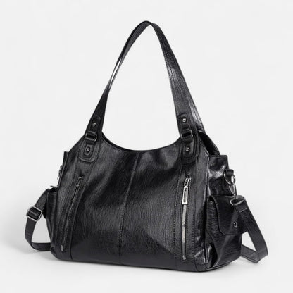 Grand sac à main de cours rétro souple à bandoulière Léonie