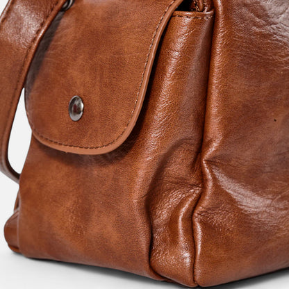 Grand sac à main de cours rétro souple à bandoulière Léonie