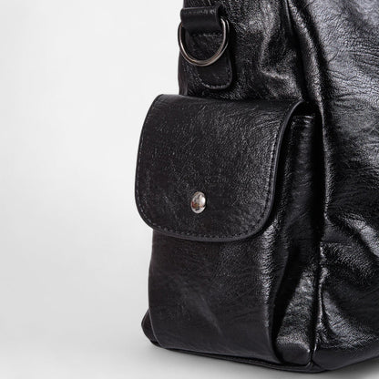 Grand sac à main de cours rétro souple à bandoulière Léonie