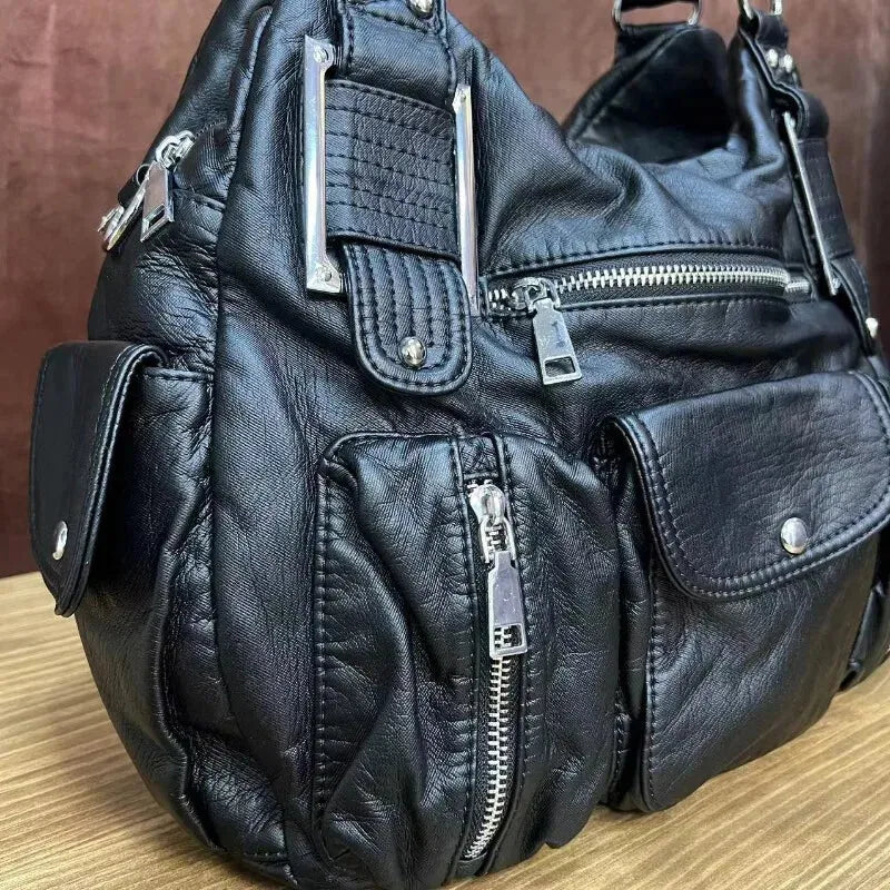 Sac à main de cours vintage et souple à bandoulière Garance