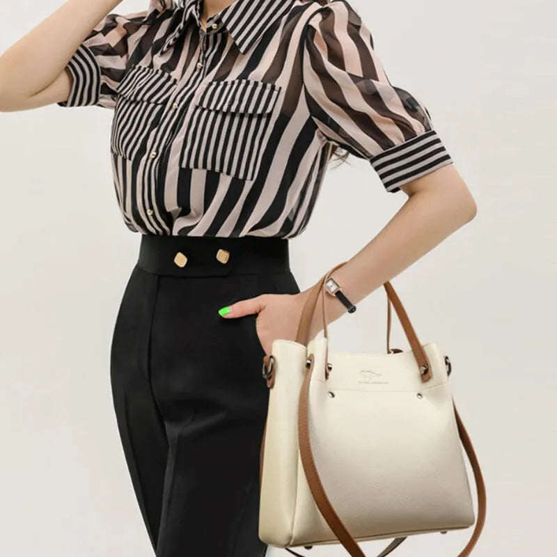 Sac à main seau double porté à bandoulière Eugénie