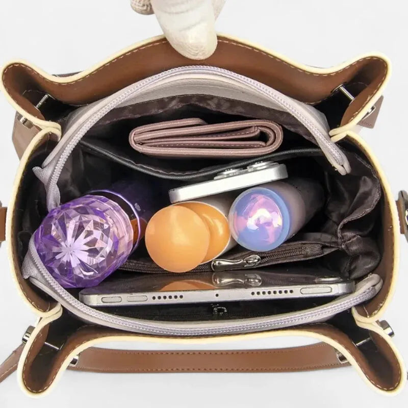 Sac à main seau double porté à bandoulière Eugénie